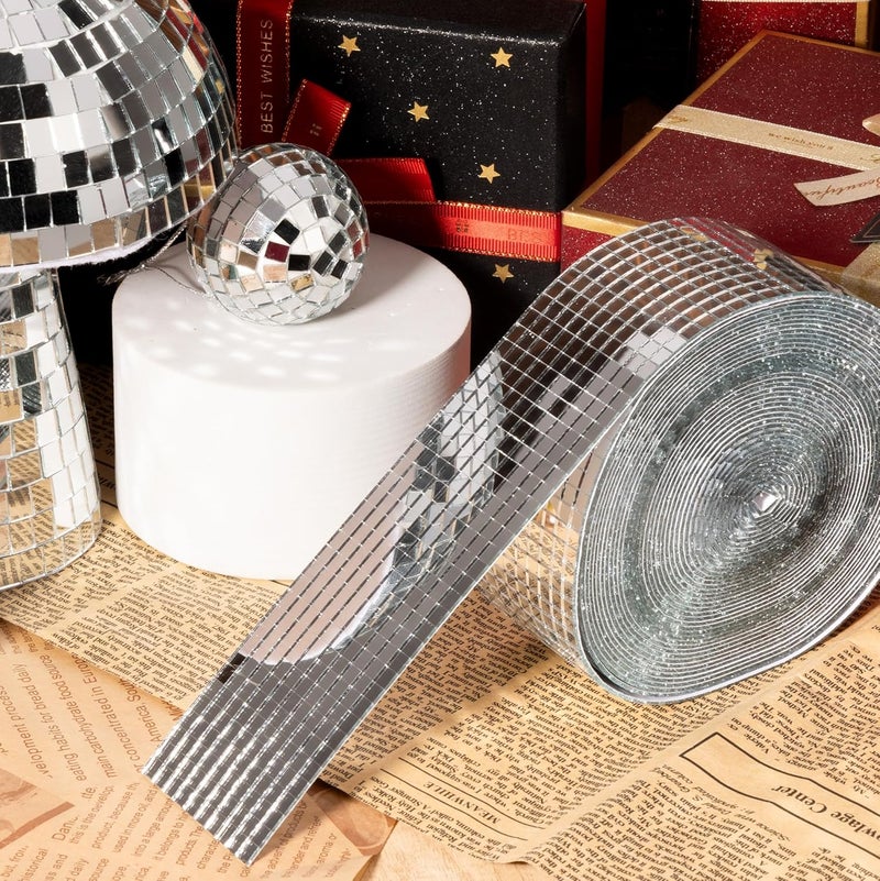 PP OPOUNT 16000 PCS Disco Ball Tiles - 1 Roll 5 x 5 mm Self-Adhesive Glass Mirror Tiles for DIY Disco Ball, Art Collage, Interior Decoration - Image 3